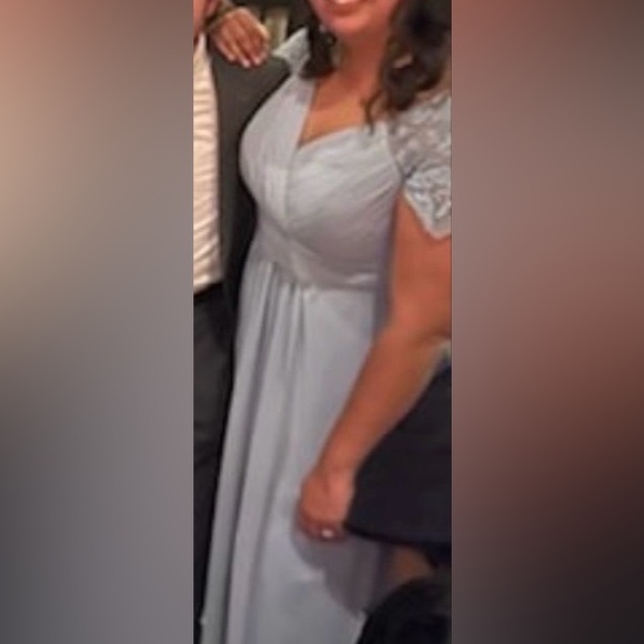 Plus size dusty blue AZAZIE bridesmaid gown - size A20 - Picture 6 of 7